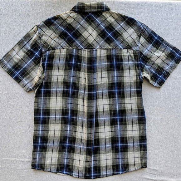 Field & Stream Men's Short Sleeve Button Up Flannel Shirt Size S/M Blue Gray NEW - Picture 4 of 5